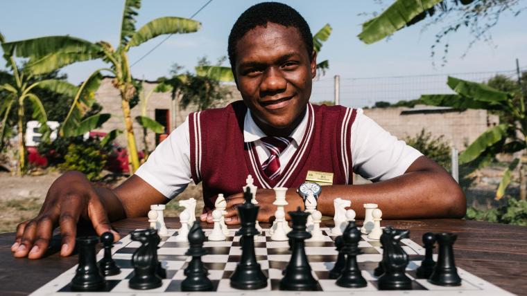 Boy Playing Chess.