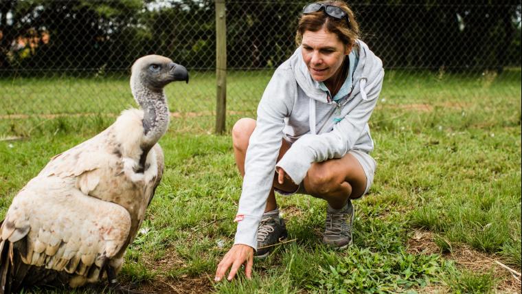 Woman with vulture