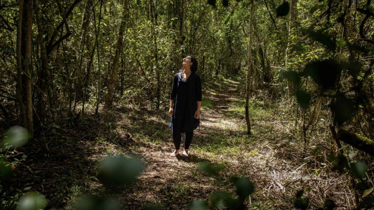 Woman in forest