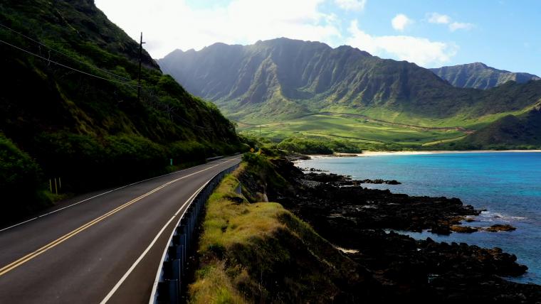 Beautiful News-Coastal highway on Oahu Island, Hawaii.