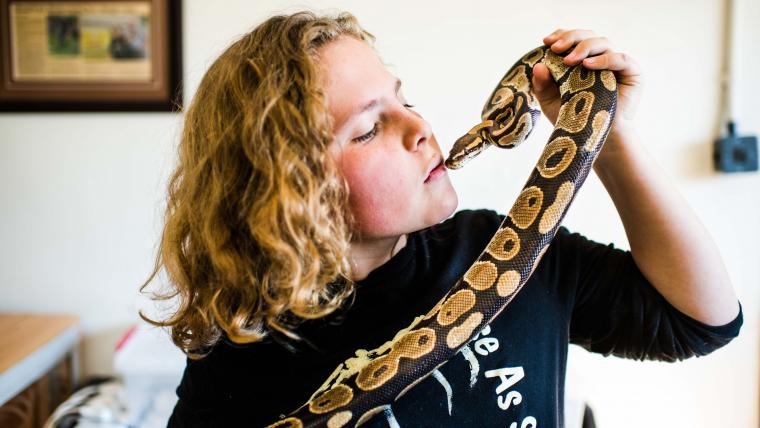 Boy with snake