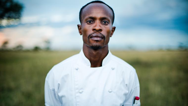 Chef in a field