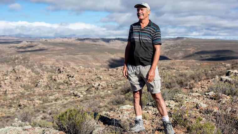 Man standing in the karoo