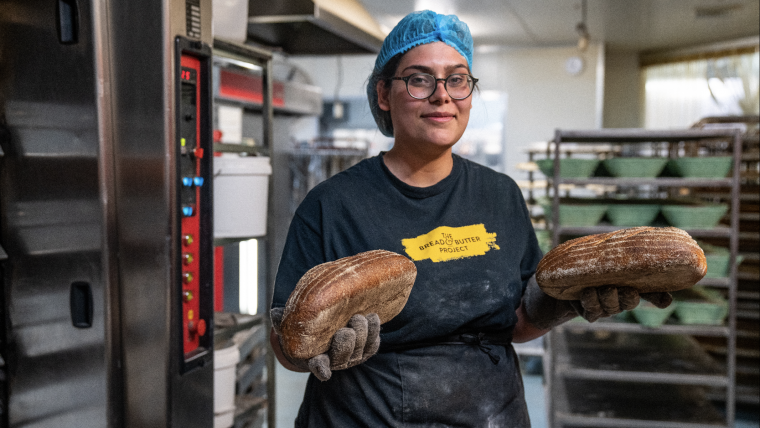 Woman with bread