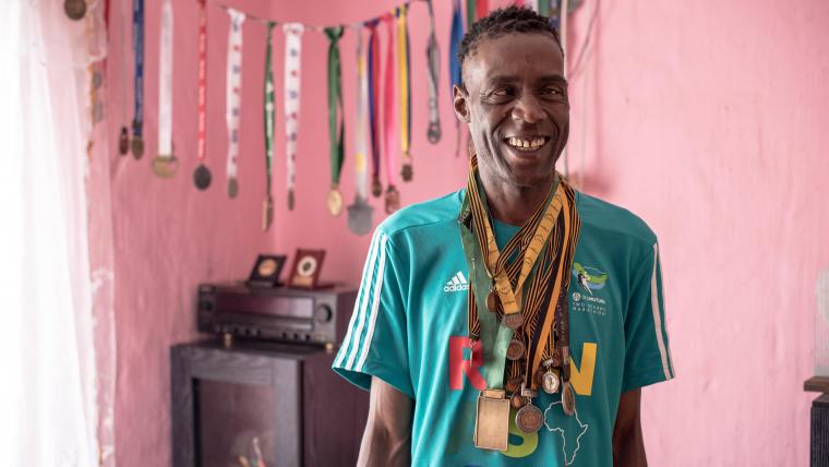 man with medals