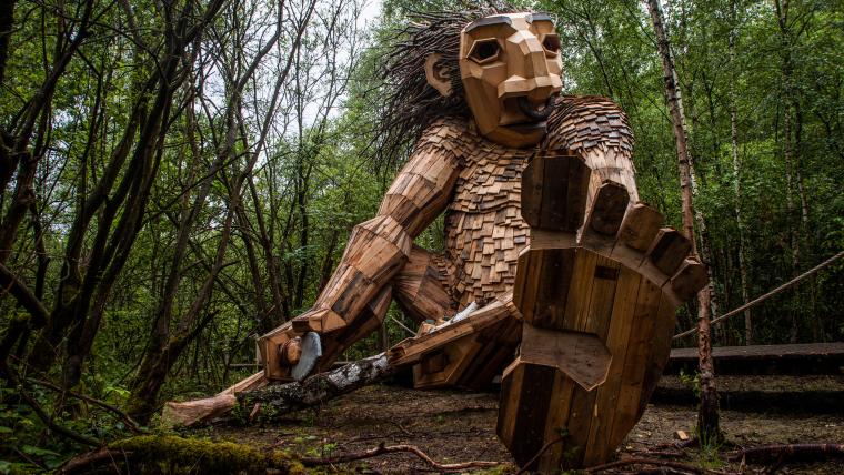 Beautiful News- Large sculpture in a forest