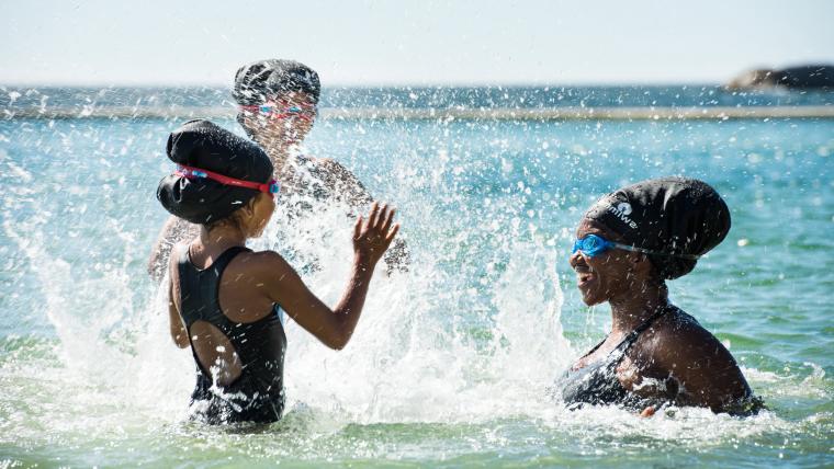 People swimming in the ocean