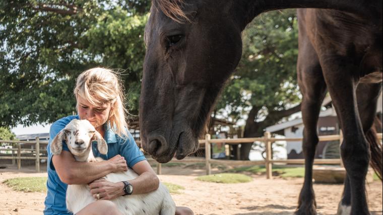 A woman is fighting to save many animals
