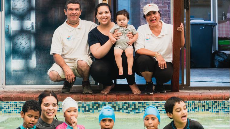 Children in Pool.