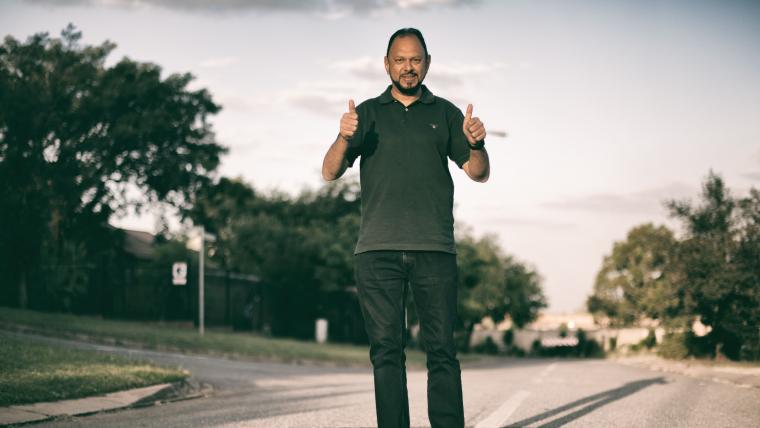 Man smiling at camera