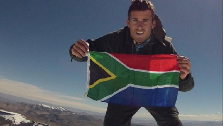 Man with South African Flag.